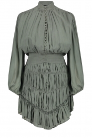 Ibana |  Dress with pleated skirt Daxin | olive  | Picture 1