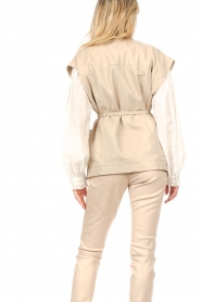 Ibana :  Leather waistcoat Jory | oyster - img7