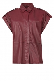 Ibana |  Leather blouse Tirona | cherry