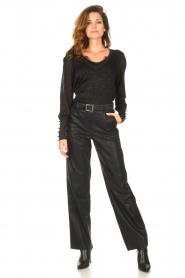 Knit-ted :  Faux leather pants Naomi | black - img4