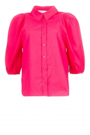 Pleated blouse with puff sleeves Afus | pink
