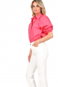 Silvian Heach |  Pleated blouse with puff sleeves Afus | pink  | Picture 5