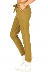 D-ETOILES CASIOPE |  Travelwear pants with tie belt Antigua | green  | Picture 5