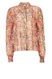  Transparent blouse with floral print Agut | pink