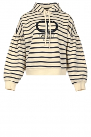  Striped hoodie with logo print Jenna | natural