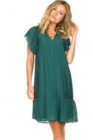 Dante 6 |  Dress with puff sleeves River | green  | Picture 2