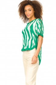 Silvian Heach :  Knitted sweater with print Froakie | green - img7