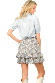 Silvian Heach |  Skirt with flowerprint Senuf | blue  | Picture 7