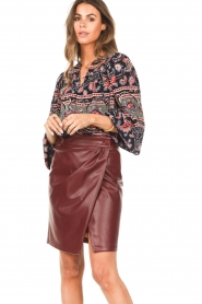 Twinset |  Faux leather wrap skirt Bodi | red   | Picture 5