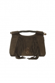 Liu Jo |  Suede crossbody bag with fringes Gigi | green  | Picture 1