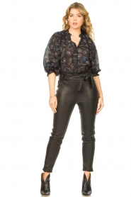 Magali Pascal |  Blouse with print Isabell | black  | Picture 3
