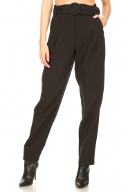 Notes Du Nord |  Pants with waist belt Brenna | black  | Picture 4