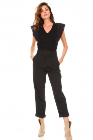 Notes Du Nord |  Pants with waist belt Brenna | black  | Picture 2