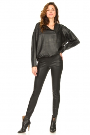 Notes Du Nord |  Lambskin top with elastic Taz | black  | Picture 3