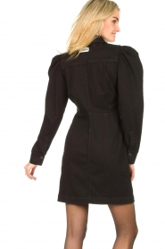 Silvian Heach |  Denim dress with puff sleeves Filner | black  | Picture 7