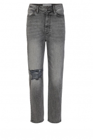 Tomorrow Denim | Straight fit jeans met ripped detail L30 Ewa | grijs   | Afbeelding 1