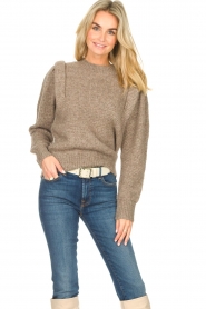 Second Female |  Knitted sweater with statement shoulders Abby | grey  | Picture 4