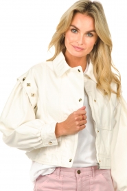 Twinset |  Denim jacket with studs Vina | white  | Picture 8