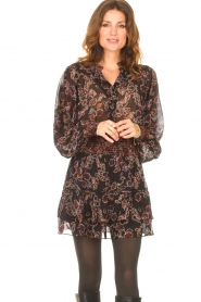 Second Female |  Blouse with floral print Miao | black | Picture 2