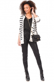 Be Pure :  Striped cardigan Mae | black & white - img3