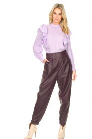 IRO |  Leather baggy pants Bisho | purple | Picture 3