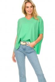 Be Pure |  Soft V-neck sweater Fay | green  | Picture 2