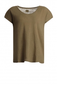 Blaumax |  Linen v-neck T-shirt Fine | green