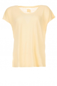Blaumax |  Linen V-neck shirt Fine | yellow