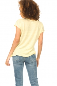 Blaumax |  Linen V-neck shirt Fine | yellow  | Picture 6