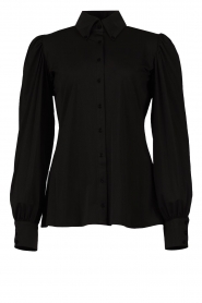 D-ETOILES CASIOPE |  Travelwear blouse with puff sleeves Dori | black