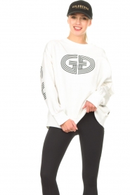 Goldbergh :  Sweater with logo print Piper | white - img2
