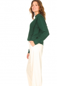 Kocca |  Knitted sweater with ruffles Mirko | green  | Picture 6