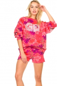 Goldbergh :  Sport shorts with flowerprint Lotus | pink - img2