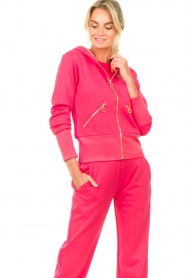 Goldbergh |  Sports cardigan with golden details Liana | pink  | Picture 5