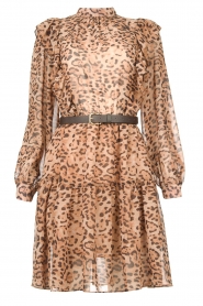 Kocca |  Dress with panther print Ranuncolo | brown  | Picture 1