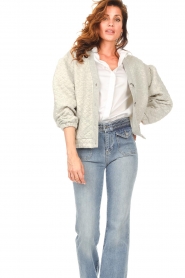 Second Female :  Quilted cardigan Nepeta | gray - img7