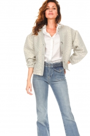 Second Female :  Quilted cardigan Nepeta | gray - img2