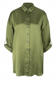 CHPTR S | Oversized satijnen blouse Lavish | groen 
