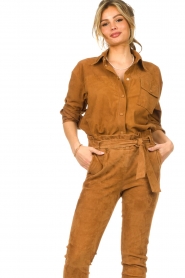 STUDIO AR |  Lambskin suede blouse Angelini | brown  | Picture 5