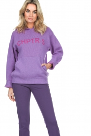 CHPTR S |  Knitted hoodie with logo Cosy | purple   | Picture 6