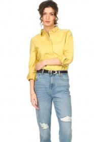 STUDIO AR |  Lamb leather blouse Dita | yellow  | Picture 4
