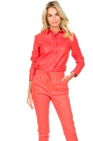 STUDIO AR |  Lamb leather blouse Dita | red  | Picture 5