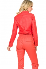 STUDIO AR |  Lamb leather blouse Dita | red  | Picture 8