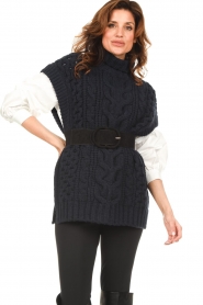 Vanessa Bruno :  Cable knitted vest Valestiane | blue - img4