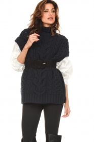 Vanessa Bruno :  Cable knitted vest Valestiane | blue - img2