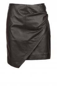 STUDIO AR |  Leather wrap skirt Paisley | black  | Picture 1