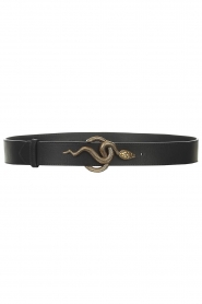 Vanessa Bruno |  Leather belt with gold coloured buckle Sav | black  | Picture 1