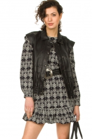 STUDIO AR | Leren gilet Shirley | zwart   | Afbeelding 5