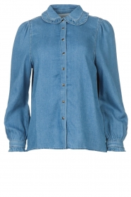  Denim blouse with ruffles Lilas | blue