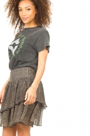 Sofie Schnoor |  Layered skirt with print Sheala | black  | Picture 7
